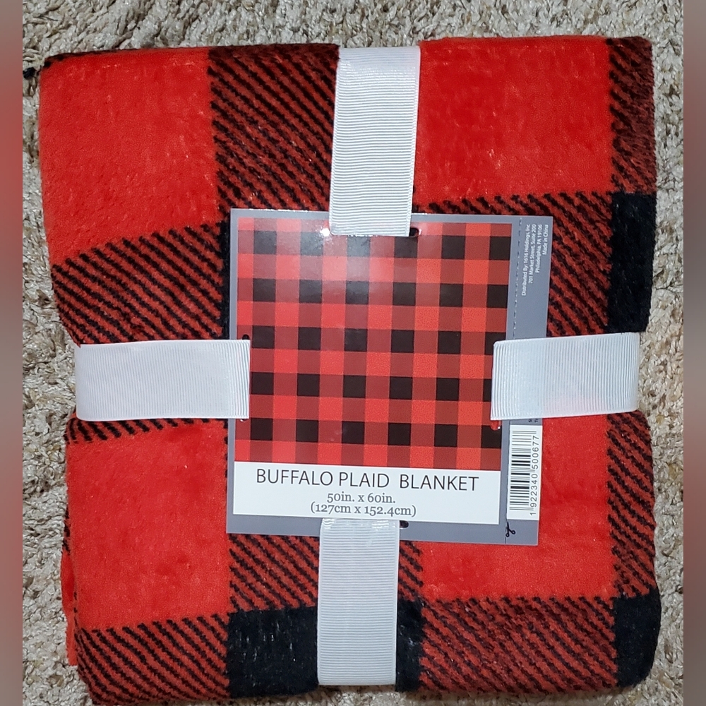 Red and Black Plaid Warm Blanket